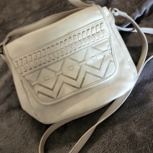 White Leather Jessica Simpson Crossbody or Shoulder purse
